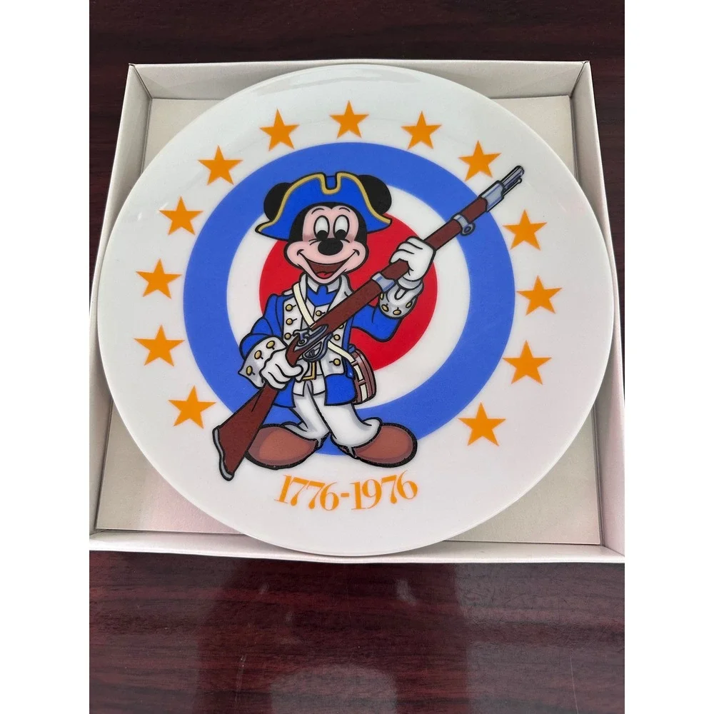 Vintage Disney Schmid Mickey Mouse Bicentennial Plate 1776-1976 Limited Edition